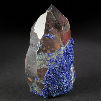 Top Mineralien tiefblauer Azurit auf Bergkristall