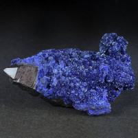 Herrlicher Bergkristall mit Azurit Kristallen überzogen