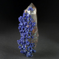 Mineralien tiefblaue Azurit Kristalle auf Bergkristall