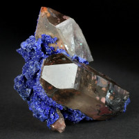 Top Azurit Kristalle auf Bergkristall Mineralien Marokko