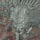 Versteinerte Bojen-Seelilien aus dem Silur von Marokko