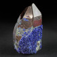 Mineralien Seltenheit Azurit Kristalle auf Bergkristall