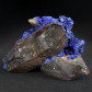 Mineralien Rarität Azurit Kristalle auf Bergkristall