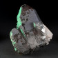 Mineralien Malachit auf Bergkristall 