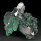 Malachit Kristalle auf Bergkristall Mineralien Marokko